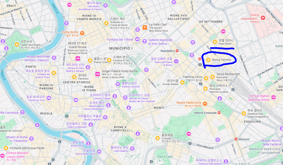 로마 호텔 밀라니 위치