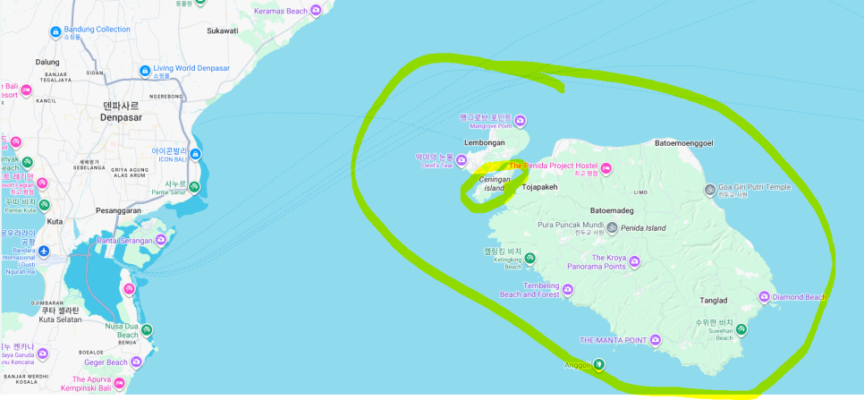 누사렘봉안 지도