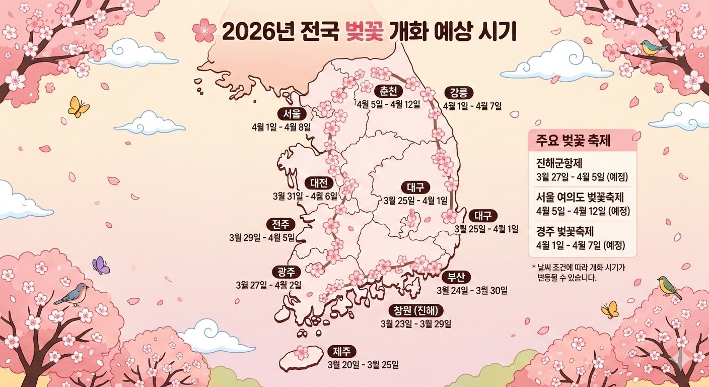 2026 전국 벚꽃 지도
