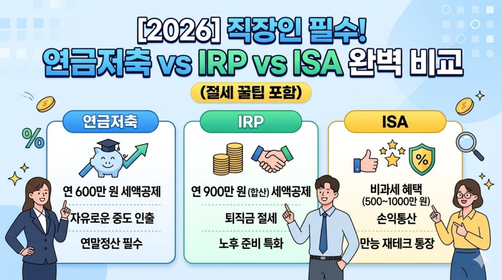 연금저축 vs IRP vs ISA 완벽 비교